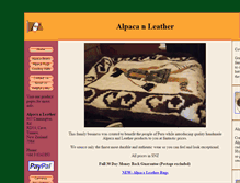 Tablet Screenshot of alpacanleather.com